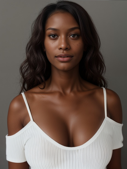 Elegant Coffee-skinned Female Model Ayana