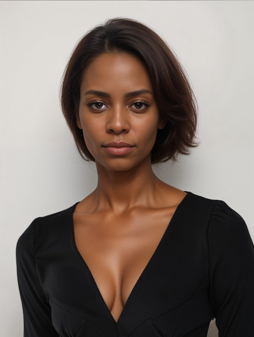 Exquisite dark-skinned Female Model Leila