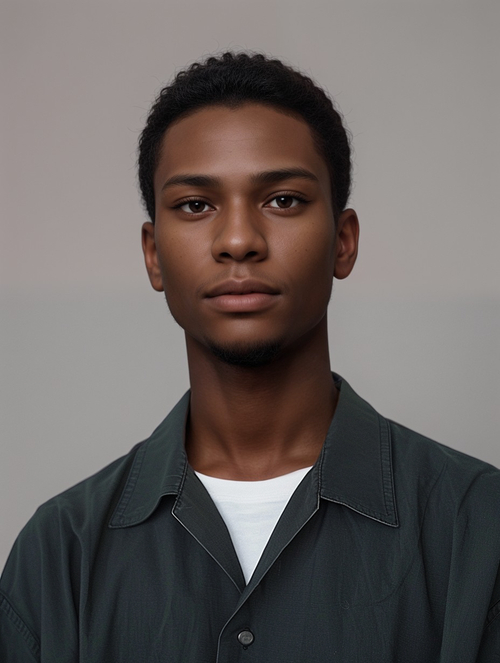 Stylish dark-skinned African Male Model Ekon